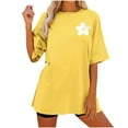 thumbnail image 1 of Pompotops Mode Femmes Blouse Boutonnée Patchwork Manches Courtes T-Shirt Tops d'Été Liquidation, 1 of 7