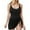 Black, variant on One Piece Swimsuit Women,Ribbed Swim Dress Skirted Bathing Suit Tummy Control Modest Swimsuit for Resort Wear,Swimsuit for Women,XL,Black