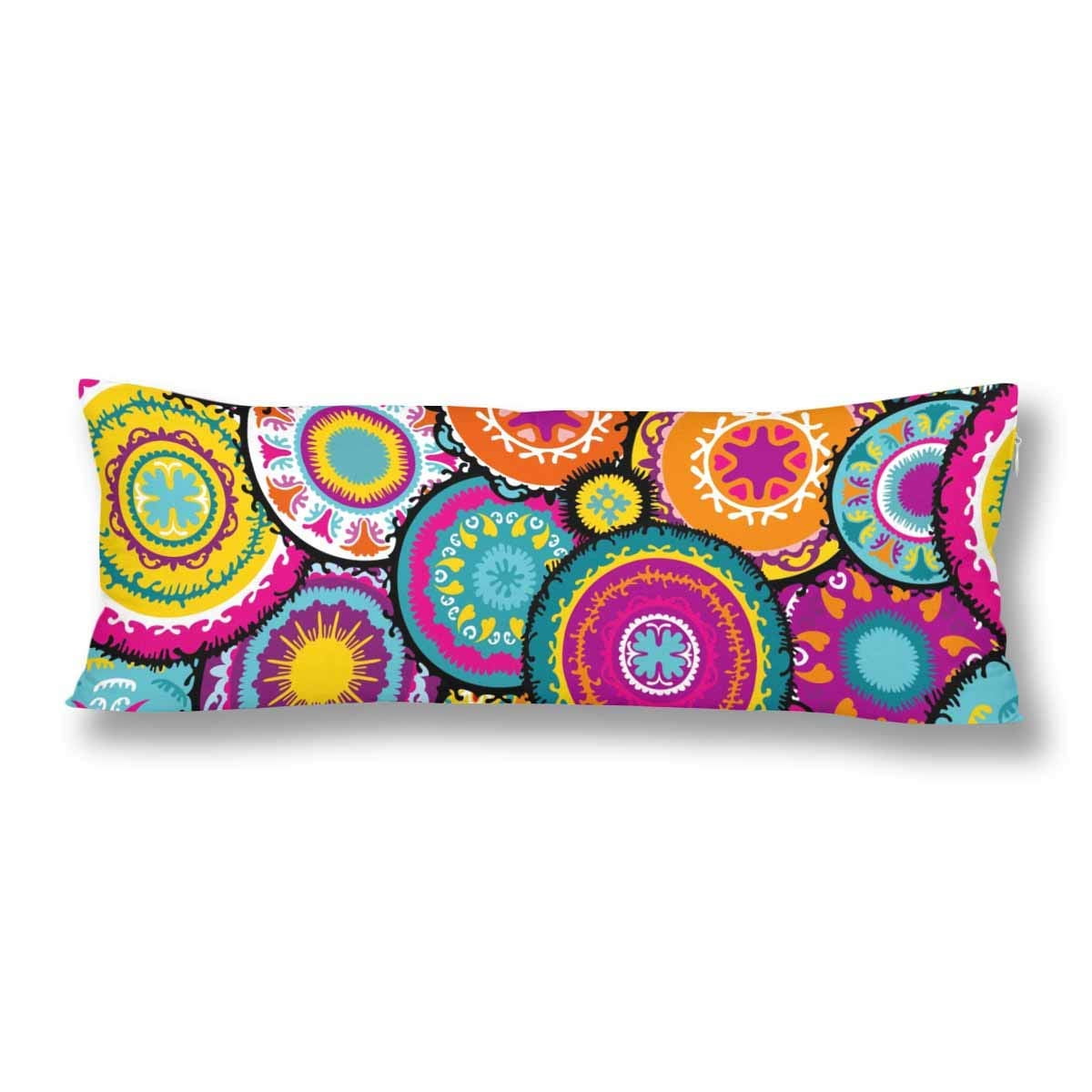 Gckg Moroccan Colorful Eastern Circles Hand Painted Shapes Pillow