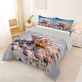 thumbnail image 2 of Manfei Cute Seashell Queen Comforter Set,Calm Ocean Sand Comforter Sets Queen,Creamy,Light Gray Reversible,3pcs,1 Comforter and 2 Pillowcases, 2 of 8