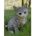 thumbnail image 6 of 7.75" Cute Sitting Tabby Kitten Outdoor Garden Statue, 6 of 6
