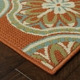 thumbnail image 3 of HomeRoots 507245 4 x 6 ft. Rust Floral Stain Resistant Indoor & Outdoor Rectangle Area Rug, 3 of 5