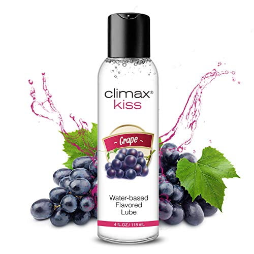 Climax Water Based Grape Flavored Natural Lube, 4oz Kissable Non Sticky