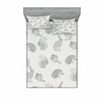 thumbnail image 2 of Grey Bedding Set with Sheet & Covers, Ornamental Birds on Trees Winged Flying Feather Contemporary Artwork Nature, Printed Bedroom Decor 2 Shams, 4 Sizes, Grey White Black, by Ambesonne, 2 of 3