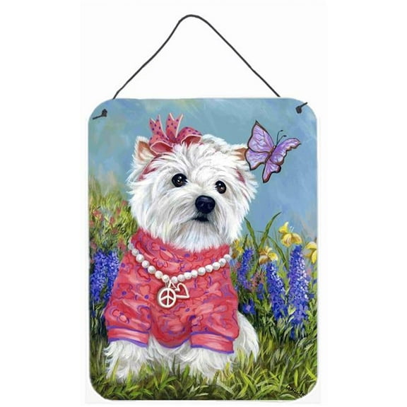 12 x 16 in. Westie Springtime Wall or Door Hanging Prints