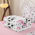thumbnail image 5 of Homewish Cute Bow Knot Zipper Twin Comforter Sets with Fitted Sheet and 2 Pillowcases For Girl,Football Sport Games Ball Theme Kids Zipper Bedding Set,Pink Reversible,4 Pieces, 5 of 7
