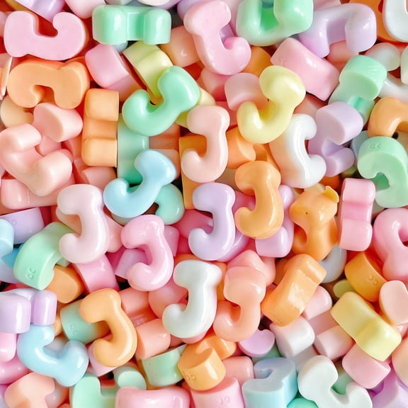 Xiao Hua resin letter bead 20PCS-0.51 * 0.51 inch non porous 3D flat back accessory, used for DIY jewelry making, nail art supplies, phone case decoration, random color, letter J