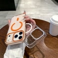 thumbnail image 4 of For iPhone Air Phone Case,Luxury Diamond Lens Ring Design,Compatible with Mag-Safe,Transparent Back,Ultra Slim Shockproof Anti-fall Protection,Anti-Scratch Phone Case Cover,Orange, 4 of 12