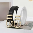 thumbnail image 6 of WHIPPY Women's Leather Belts for Jeans Dresses Pants Casual Ladies Belt with Gold Buckle 2 Pack, 6 of 8