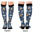thumbnail image 4 of FORMRS Womens Knee High Socks Casual Long Thick Travel Daily Wear, 1 Pair, Cartoon Mail Truck Pattern, 4 of 6