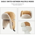 thumbnail image 3 of Trapper Hat with Faux Fur Lining, Ear Flaps, Adjustable Chin Strap, 3 of 6