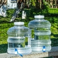 thumbnail image 2 of Contenedor de agua potable, almacenamiento de agua de emergencia, portátil, transparente, duradero con asa para conducción de automóviles, patio 15L con Grifo, 2 of 8