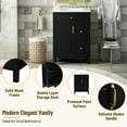 thumbnail image 5 of ENSHUI 24-Inch Bathroom Vanity with Ceramic Sink, 1 Soft Close Door, 2 Soft Close Drawers, Black, 5 of 11