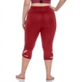 thumbnail image 5 of Lenpel Women's Capri Leggings High Waisted Eyelet Embroidered Hollow out Hem Slim Cropped Workout Yoga Pants Casual Capri Leggings, 5 of 7