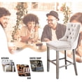 thumbnail image 4 of Cvortll Farmhouse Kitchen Island Stools Set of 2, Velvet Tufted Upholstered Counter 27.2'' Height Bar Stools with Back and Footrest, 4 of 5