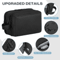 thumbnail image 5 of Large Travel Toiletry Bag for Men and Women, Water Resistant Shaving Bag for Toiletries Accessories, Hanging Storage Bag Dopp Kit Travel Bag for Cosmetics Toiletries Brushes Tools, Black, 5 of 7