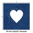 thumbnail image 2 of Brooke Blue Suede Picture Frame Mat for 8x8 Frames - Heart Opening for 4x4 Photos - 1 Mat, 2 of 7