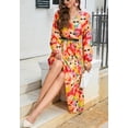 thumbnail image 4 of Multicolor Abstract Print Pleated Dress, Yellow, X-Large, 4 of 5