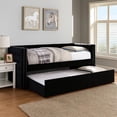 thumbnail image 7 of Suzo Daybed with Trundle, Black Flannelette Upholstery, Nailhead Trim, 7 of 7