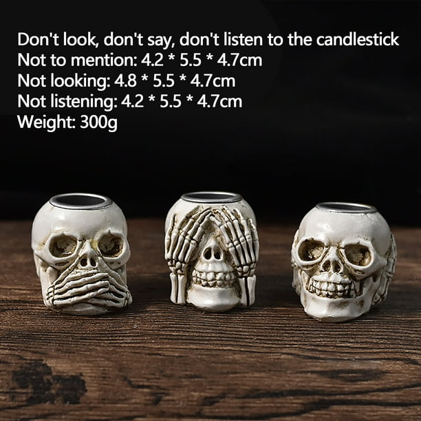 Fiudx Calavera de Esqueleto de Halloween, Artesanía de Resina Realista, Material Duradero, Tamaño Compacto, Decoración para El Hogar y El Jardín, Fiesta Temática de Terror, Diseño En Blanco y Negro,
