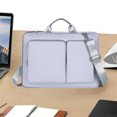 thumbnail image 4 of Foqnuq Lightweight Multi-Function Laptop Bag 13 Inch, Casual Polyester Computer Shoulder Bag with Large Capacity for Accessories, Gray Blue, 4 of 6