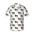 thumbnail image 4 of Wukai Dachshund Dog Men's Hawaiian Shirt Short Sleeve Casual Button Down Summer Beach Aloha Shirt Tropical Print Holiday Party, 4 of 8