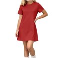 thumbnail image 2 of Auroural Girls Customized Customers Short Sleeve T Shirt Dress Casual Crew Short Sleeve Round-Neck Dress Kids, 2 of 9
