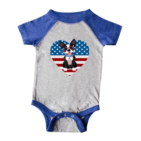 

Inktastic Boston Terrier Dog US Flag July 4th Gift Baby Boy or Baby Girl Bodysuit