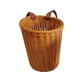 thumbnail image 2 of Cesta de mochila de ratán sintético, versátil, para vacaciones al libre, tejida, para recoger hojas de té, ligera y con correas para los hombros. redondo, 2 of 9
