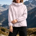 thumbnail image 3 of XUNKUSGA Waterproof Rain Jacket Women Classic Solid Color Zip Up Womens Rain Jacket with Hood Casual Windbreaker Jacket Women with Pockets Outdoor Running,Beige,2XL, 3 of 9