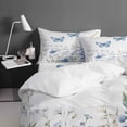 thumbnail image 4 of Blue Butterfly Flowers Queen Size Comforter Set, Spring Floral Watercolor Countryside Soft Bedding for All Seasons, 4 Pcs Bed Set with 1Comforter (90"x92") ,1 Sheet(94"x116"), 2 Pillowcases (19"x29"), 4 of 7