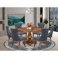 thumbnail image 7 of Luxe by East West Furniture 7-Piece Modern Dining Table A Kitchen Table And 6 Platinum Gray Dining Chairs, 7 of 7