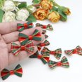 thumbnail image 2 of Cinta de Organza de Navidad para envolver, rollo de lazo de 50 unids/lote, impreso, hecho a mano, para regalo y manualidades, 2 of 4