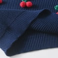 thumbnail image 6 of Kids Crewneck Sweaters Boys Girls Baby Cherry Knit Sweater Cute Kawaii Pullover Fall Winter Clothes Dark Blue, 7 Y, 6 of 7