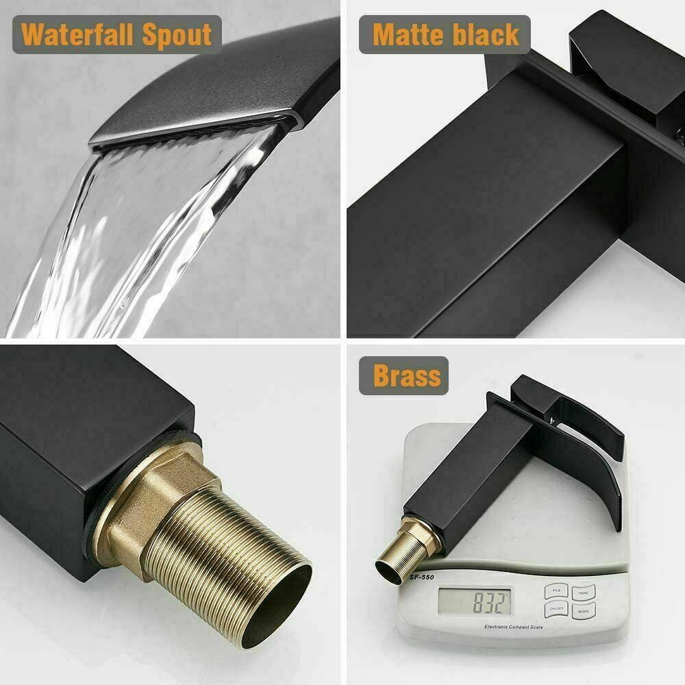 Zovajonia Single Handle Bathroom Vanity Sink Lavatory Faucet with Deck Plate Matte Black