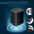 thumbnail image 2 of Wall Charger Block,USB Charger Adapter,3.1A/3Pack Muti Port Fast Charging Station Dock Power Charge Base Plug,Dark Black, 2 of 7