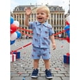 thumbnail image 6 of Cenuakty 2Pcs Toddler Boy Outfit 4th of July  Tops and Elastic Waist Shorts, 6 of 9