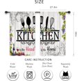 thumbnail image 2 of Wine Grapes Kitchen Curtains Short Small Rustic Purple Fruit Wooden Barn Fork and Spoon Rod Pocket Farmhouse Funny Quotes Bedroom Living Room Treatment Fabric 2 Panels 27.5Wx39H Inch, 2 of 6