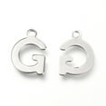 thumbnail image 2 of 500 pc Non-Tarnish 201 Stainless Steel Charms Alphabet Letter.G 12x8.4x0.6mm Hole: 1.4mm 201 Stainless Steel, 2 of 3
