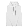 thumbnail image 2 of Wlynlyn Mens Workout Tank Tops Sleeveless Drawstring Hooded Tees Tops Casual Loose Training Muscle Cut off T Shirts, 2 of 8