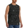 thumbnail image 2 of Bixox Men's Spider Web Black Printed Shirt Sleeveless Fitness Tank Top-Medium, 2 of 7