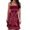 Wine red, variant on Women's Summer Dress Strapless Floral Print Bohemian Casual Mini Beach Dress Cover Ups