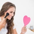 thumbnail image 3 of Unique Bargains 1 Pc Heart-shaped Handheld Mirror for Vacation Travel Rose Red Plastic Glass, 3 of 5