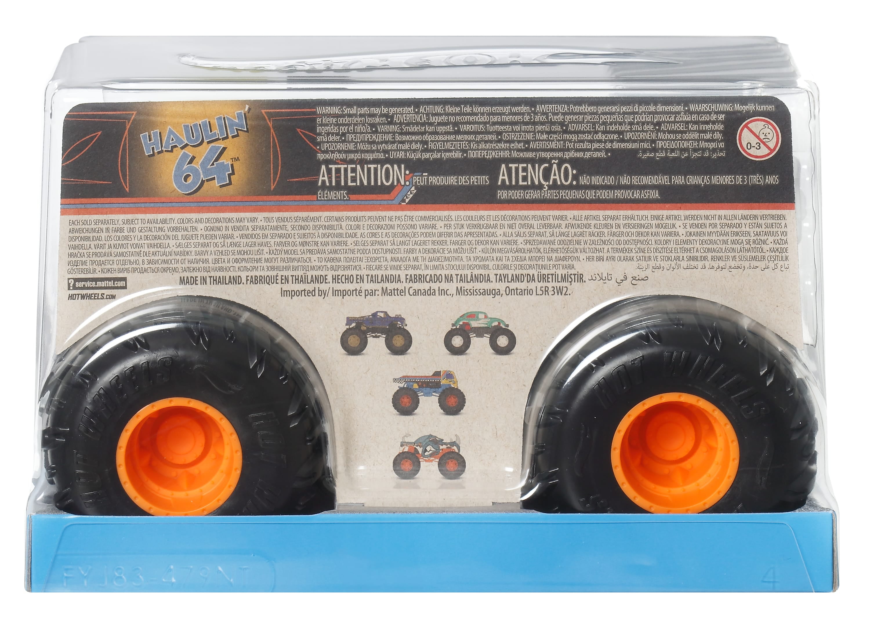 Hot Wheels Monster Trucks, Oversized Monster Truck in 1:24 Scale, Haulin '64