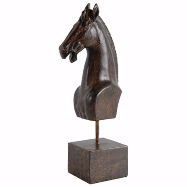 Benzara BM154502 Intrigante Tête de Cheval Classique sur Pied&44; Brun
