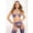 Ultra Violet, variant on 4 Pc Wired Cups Halter Bra and Garter Belt With Thong and Stockings - One Size - Ultra Violet