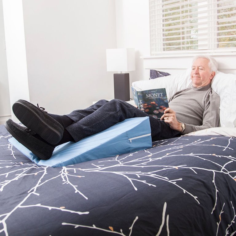 DMI Elevating Leg Rest Cushion Foam Pillow, 17 x 10 x 7 Inches, Blue