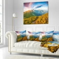 thumbnail image 2 of Designart Bright Sunrise in Carpathian Mountains - Landscape Printed Throw Pillow - 16x16, 2 of 4