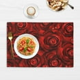 thumbnail image 4 of Red Roses Flower Placemats Set of 6 Fabric Placemats 12x18 Inch Square Placemat for Kitchen Table Heat Resistant, Easy to Clean Table Placemats, 4 of 5