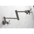 thumbnail image 4 of Kingston Brass KS4108ZX Millennium Two-Handle 1-Hole Wall Mount Pot Filler Faucet in Brushed Nickel, 4 of 8